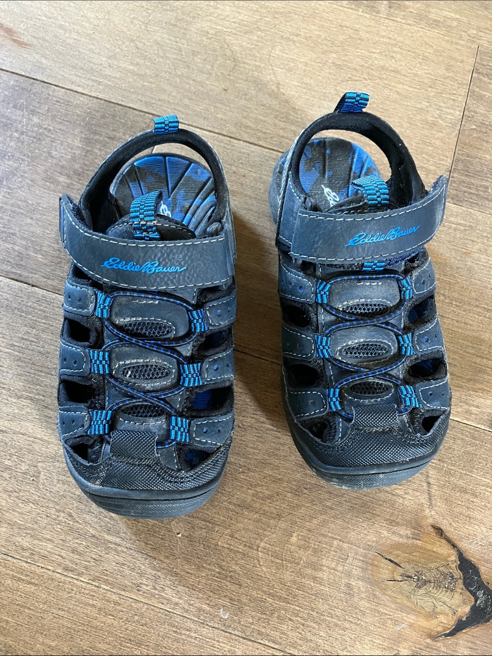 Eddie Bauer Black and Blue Closed-Toe Kids Sandals